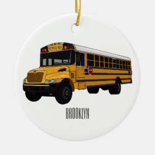Décoration En Céramique Illustration d'un autobus scolaire
