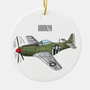 Décoration En Céramique Illustration d'un avion militaire