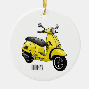 Décoration En Céramique Illustration d'une moto cyclable