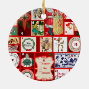 Décoration En Céramique Illustrations de Noël Vintage Holiday Fun