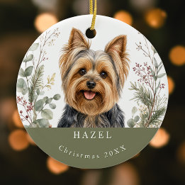 Décoration En Céramique Image de chien Terrier du Yorkshire à l'aquarelle