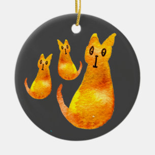 Décoration En Céramique Image de l'aquarelle du chat gingembre mou