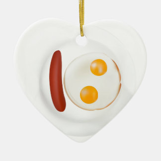 Décoration En Céramique Image drôle des oeufs brouillés avec la saucisse