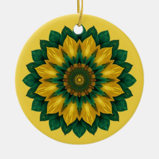 Décoration En Céramique Imperial Solar Flower Mandala Luxury Keychain
