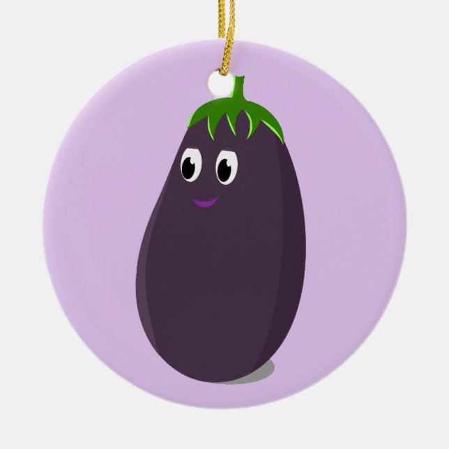 Décoration En Céramique Impression d'aubergines mignonnes (Devant)