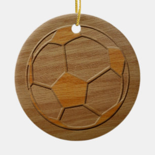 Décoration En Céramique Impression De Boule De Football En Bois