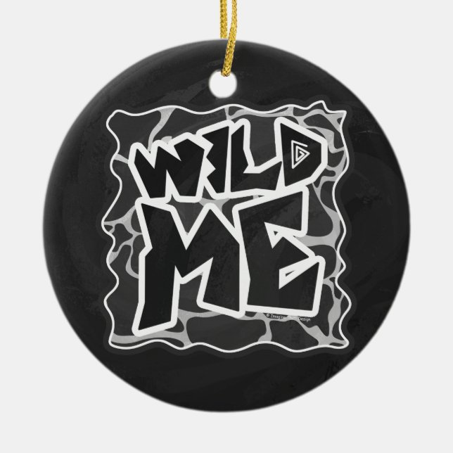 Décoration En Céramique Impression Giraffe noir et gris clair (Devant)