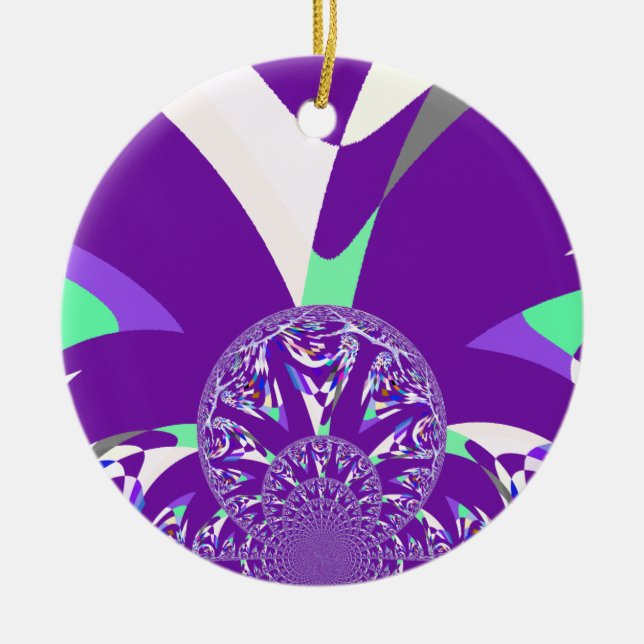 Décoration En Céramique Imprimante d'art bleu rétro Cyan Kaleidoscope (Devant)