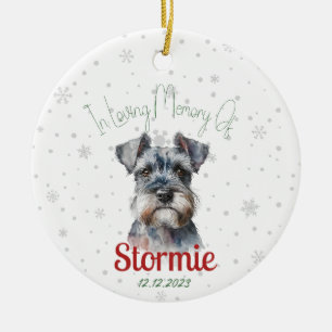 Décoration En Céramique In Loss Memory Of - Schnauzer Dog Loss Keepsaké