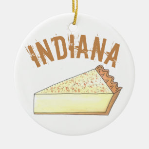 Décoration En Céramique Indiana IN Hoosier Sugar Cream Pie Slice