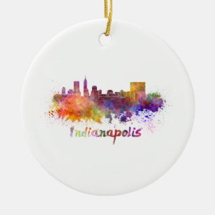 Décoration En Céramique Indianapolis skyline in watercolor