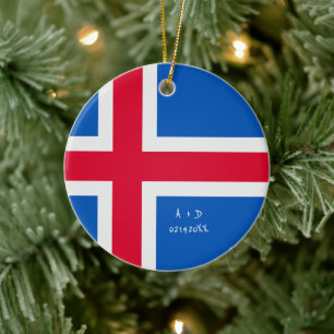 Décoration En Céramique Indicateur Islande du message personnalisé