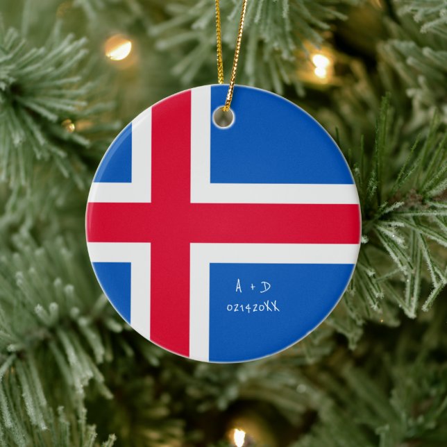 Décoration En Céramique Indicateur Islande du message personnalisé (Arbre)