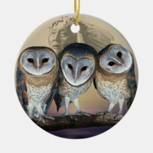 Décoration En Céramique Indien nord-américain de hibou sacré