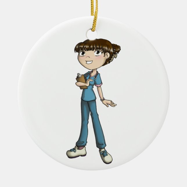 Décoration En Céramique Infirmière (Devant)