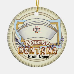 Décoration En Céramique Infirmière du Montana