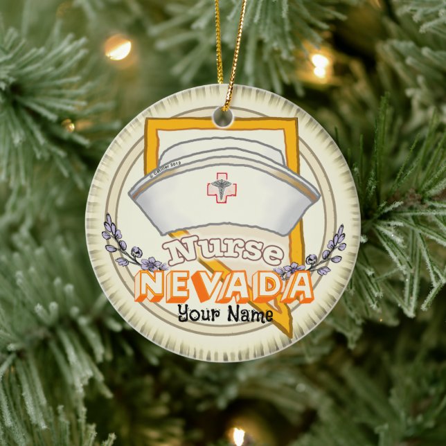 Décoration En Céramique Infirmière du Nevada (Arbre)