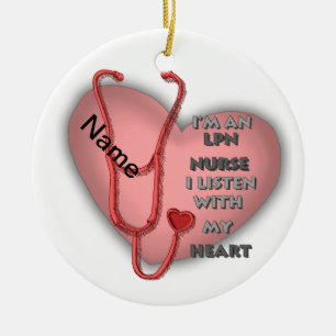 Décoration En Céramique Infirmière LPN du Coeur Rouge