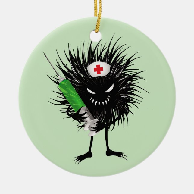 Décoration En Céramique Infirmière Malsaine Drôle Avec Syringe (Devant)