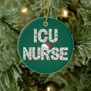Décoration En Céramique Infirmière personnalisée de l'ICU modèle de Noël t