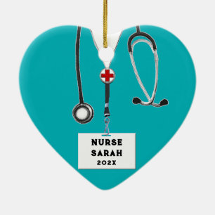 Décoration En Céramique Infirmière personnalisée Noël 2023 Cera collective