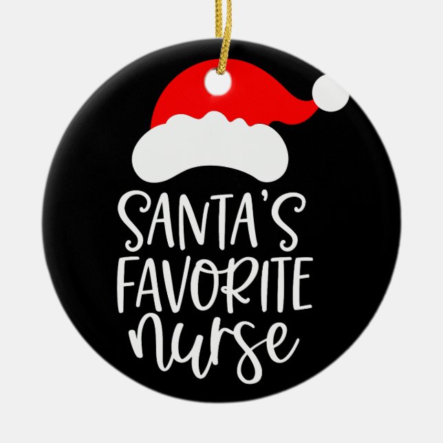 Décoration En Céramique Infirmière préférée Père Noël personnalisée (Devant)