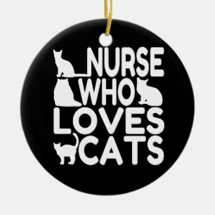 Décoration En Céramique Infirmière qui aime les chats