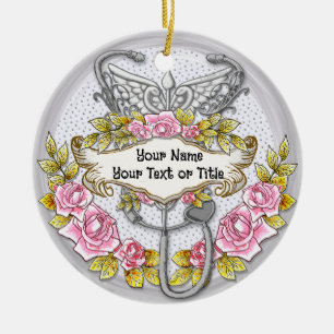 Décoration En Céramique Infirmière stéthoscope caducée