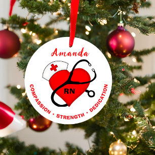 Décoration En Céramique Infirmière Stethoscope Coeur Infirmière Casquette 