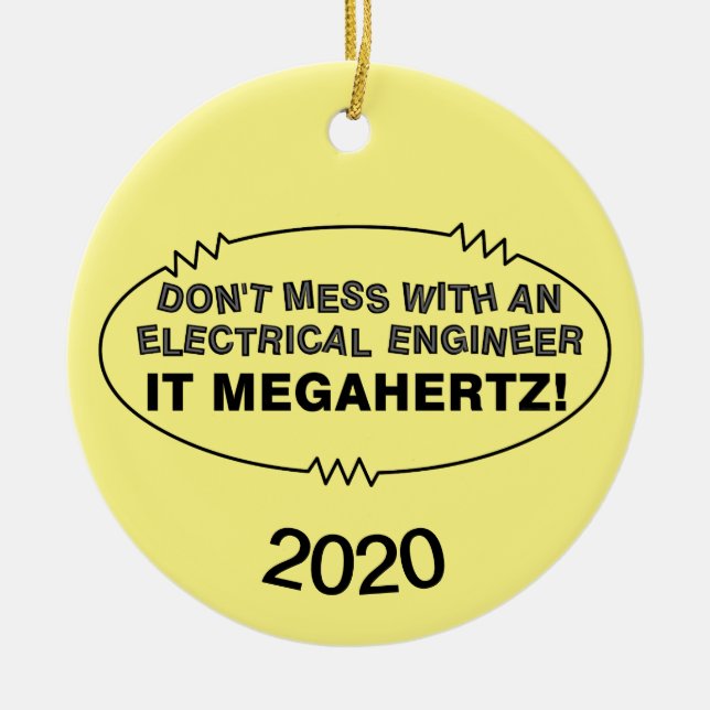 Décoration En Céramique Ingénieur électrique Megahertz Oval (Devant)