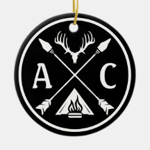 Initiales Rustic Adventure Round Emblem