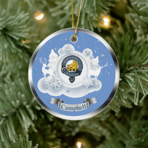 Décoration En Céramique Insigne Campbell Clan en hiver Noël