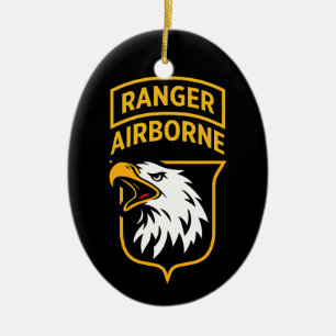 Décoration En Céramique Insigne Rangers Airportés Aigles Hurleurs