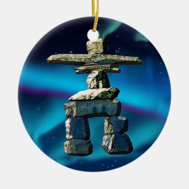Décoration En Céramique Inukshuk Native American Spirit Stones (Devant)