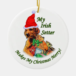 Décoration En Céramique Irish Setter Christmas