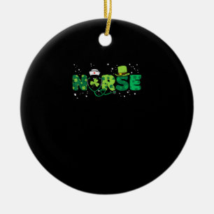 Décoration En Céramique Irlandais Infirmière Stethoscope Scrub Jour de la 