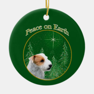 Décoration En Céramique Jack Russell Terrier (cassé) Porte - clé de la pai