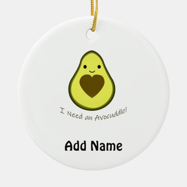 Décoration En Céramique J'ai besoin d'Avocuddle Cute Kawaii Avocado (Devant)