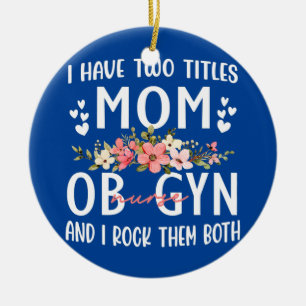 Décoration En Céramique J'ai deux titres Maman et ob infirmières cadeaux p