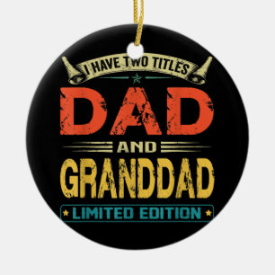 Décoration En Céramique J'Ai Deux Titres Papa Et Grand-Père Fantastiques P