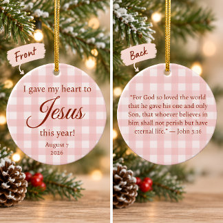 Décoration En Céramique J'ai donné mon cœur à Jésus Noël