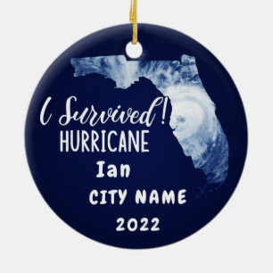 Décoration En Céramique J'Ai Survécu ! Ouragan Ian Custom Florida Nom de l