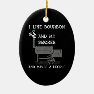Décoration En Céramique J'Aime Bourbon Et Mon Fumeur Et Peut-Être 3 Person