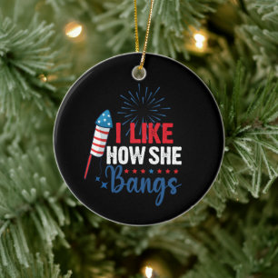 Décoration En Céramique J'aime comment elle tape Couple patriotique du 4 j