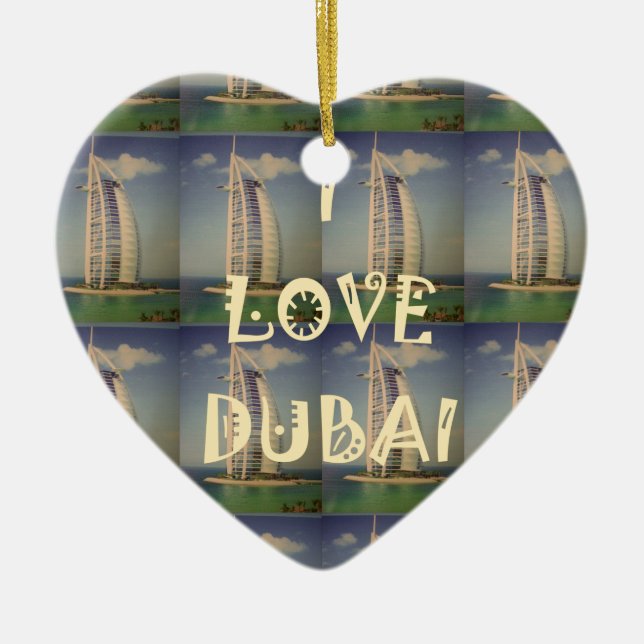 Décoration En Céramique J'aime Dubaï (Devant)