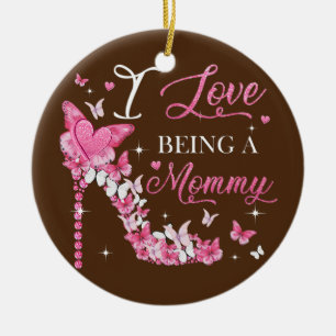 Décoration En Céramique J'aime être maman papillons à talon élevé papillon