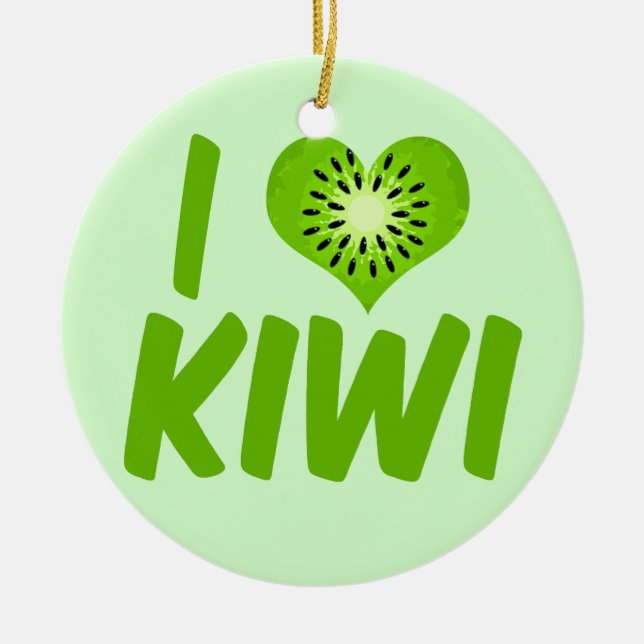 Décoration En Céramique J'aime Kiwi (Devant)