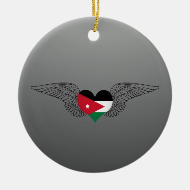 Décoration En Céramique J'aime la Jordanie - ailes (Devant)