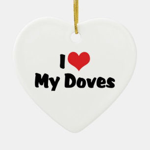 Décoration En Céramique J'Aime Le Coeur Mes Doves