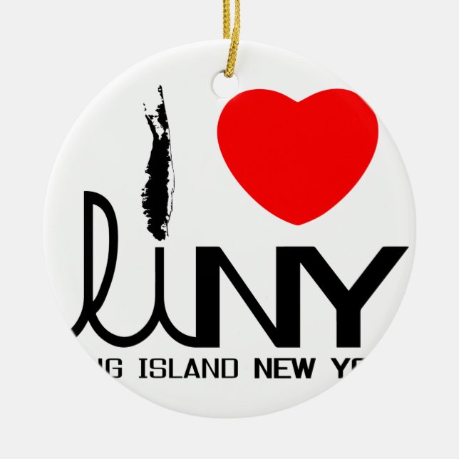 Décoration En Céramique J'aime le Long Island NY (Devant)